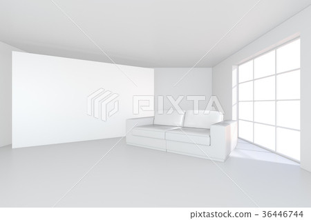 White billboard of empty canvas on the room and 36446744