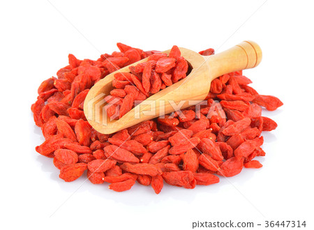 dried goji berries in wood scoop dried goji berries in wood scoop 36447314