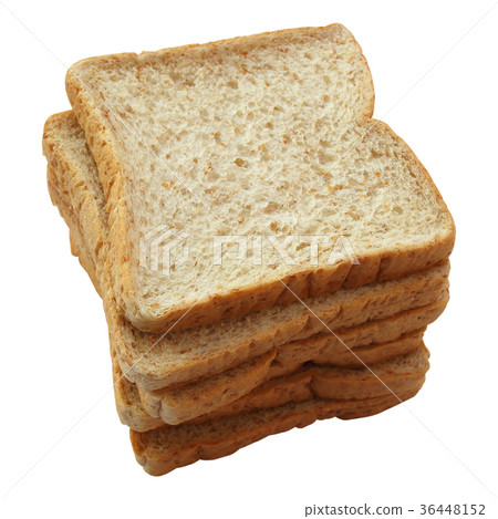 freshly whole grain bread isolated on white freshly whole grain bread isolated on white 36448152