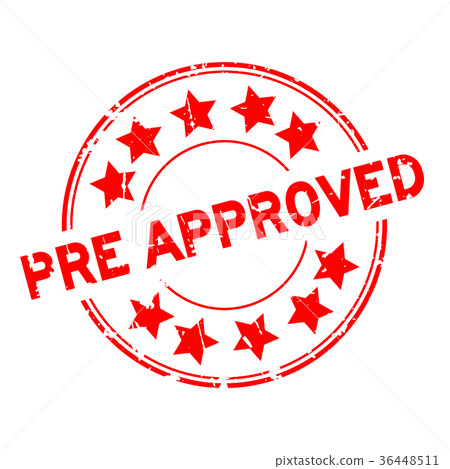 Grunge red pre approved round rubber seal stamp Grunge red pre approved round rubber seal stamp 36448511