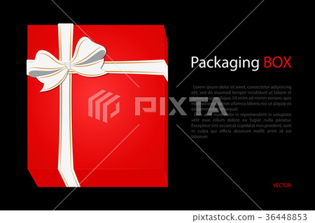 Cardboard Box with Ribbon and Bowknot 36448853