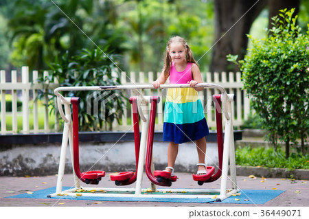 Child on school playground. Kids play. 36449071