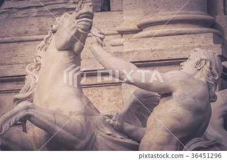 horse agitated, the Trevi Fountain. horse agitated, the Trevi Fountain. 36451296