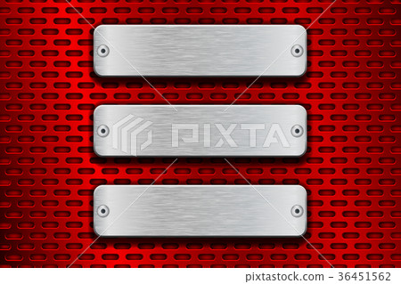 Metal rectangular brushed plates with rivets on 36451562