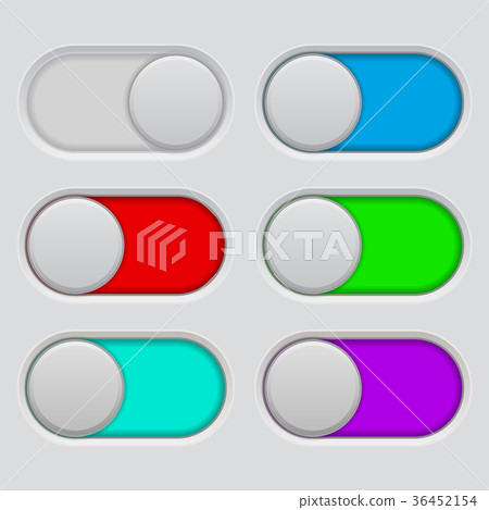 Toggle switch buttons. On and Off Toggle switch buttons. On and Off 36452154