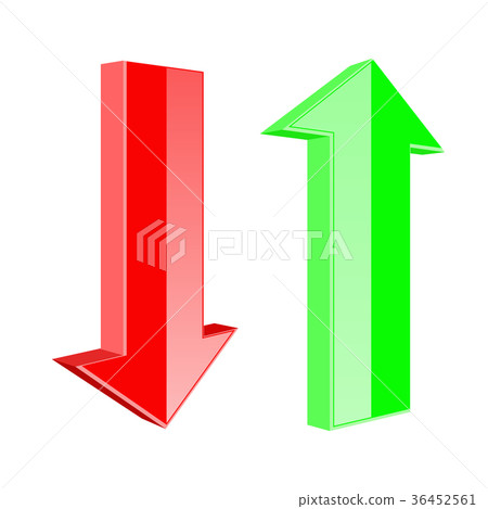 Up and down arrows. Red and green web icons - Stock Illustration ...