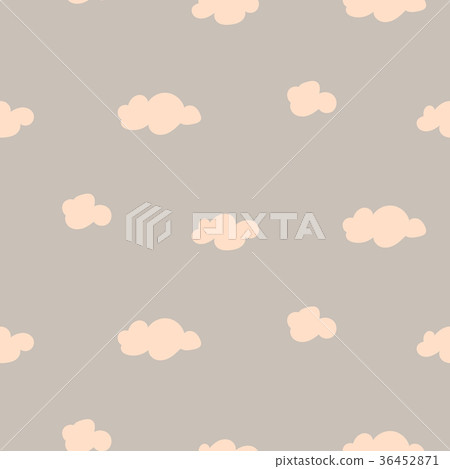 Soft pink and gray baby clouds seamless vector Soft pink and gray baby clouds seamless vector 36452871
