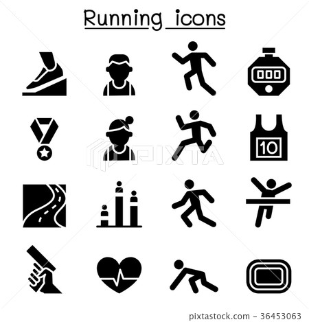 Running icon set vector illustration 36453063