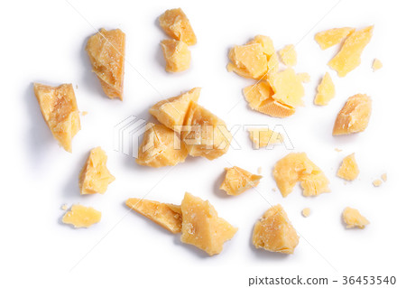 Hard mature Parmsean cheese piles, paths, top 36453540