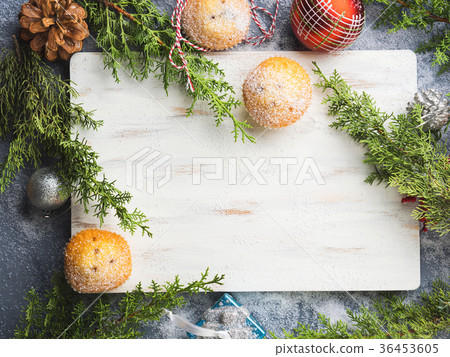 Christmas new year background with white board 36453605