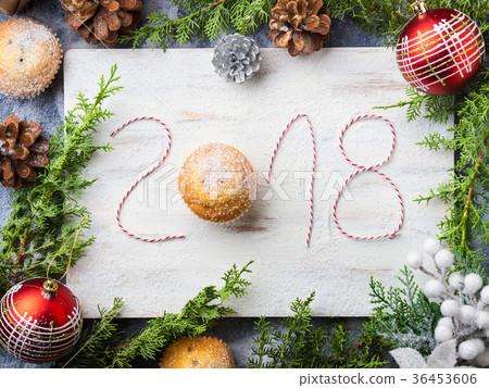 Happy new year background with written 2018 36453606