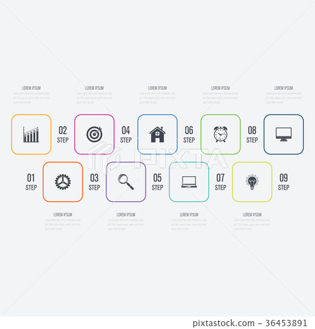Modern infographics with 9 square 36453891