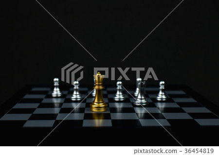 Chess game on a black background. Chess game on a black background. 36454819