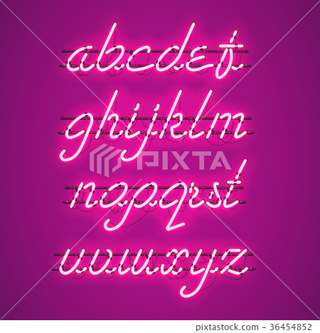 Glowing Purple Neon Lowercase Script Font 36454852