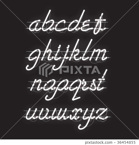 Glowing White Neon Lowercase Script Font 36454855