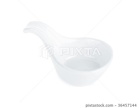 white ceramic spoon on white background white ceramic spoon on white background 36457144