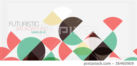 Geometric triangle and circle shape, wide abstract 36460909