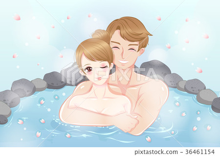 couple with hot spring 36461154
