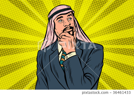 Elderly Arab businessman, thinker pose Elderly Arab businessman, thinker pose 36461433