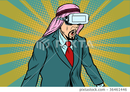 Surprised Arab businessman in VR glasses 36461446
