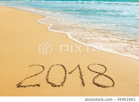 digits 2018 on the sand digits 2018 on the sand 36461661