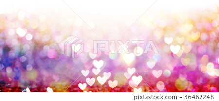 Beautiful shiny hearts and abstract lights 36462248