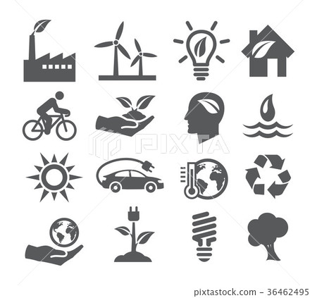 Ecology and Recycling icons Ecology and Recycling icons 36462495