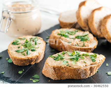 homemade turkey pate on bread 36462550