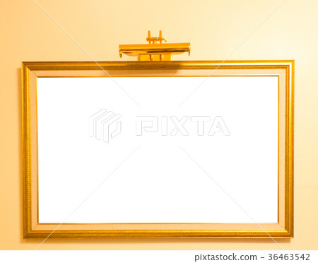 Gold picture frame on a white background. 36463542