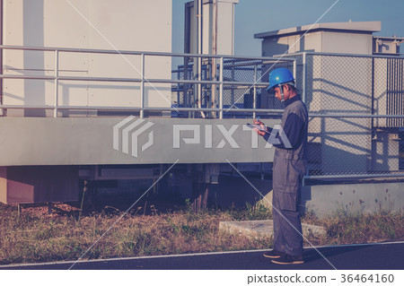 electrician checking and inspect equipment 36464160