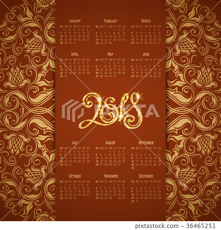 Vector calendar for 2018 36465251