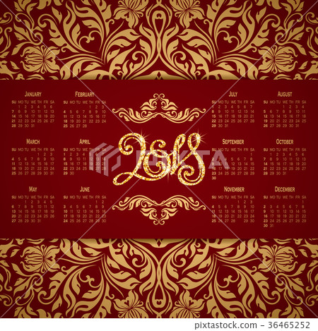 Vector calendar for 2018 36465252