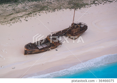 Aerial view of Shipwreck Bay Navagio Beach 36466075