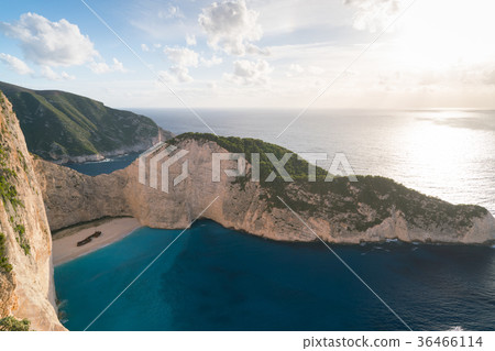 Aerial view of Shipwreck Bay Navagio Beach 36466114