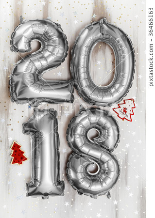 Bright metallic silver balloons figures 2018 36466163