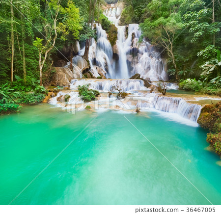 Tat Kuang Si Waterfalls. Beautiful landscape. Laos Tat Kuang Si Waterfalls. Beautiful landscape. Laos 36467005