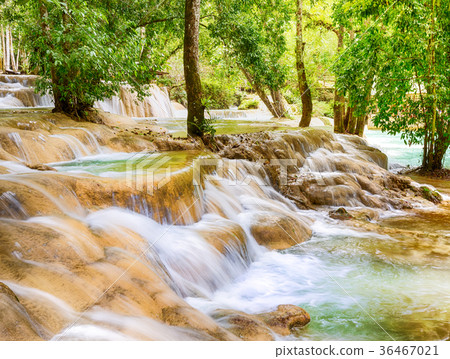 Tat Sae Waterfalls. Laos Tat Sae Waterfalls. Laos 36467021