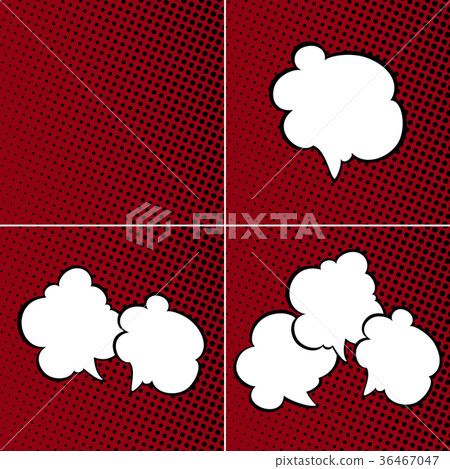 Set of Speech Bubbles on Red Background - Stock Illustration [36467047 ...