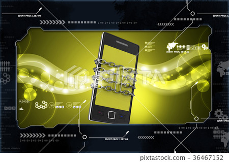 Smart phone with chain, safety concept Smart phone with chain, safety concept 36467152