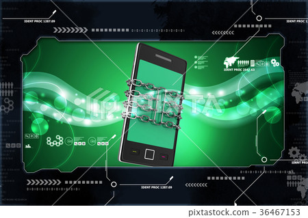 Smart phone with chain, safety concept Smart phone with chain, safety concept 36467153