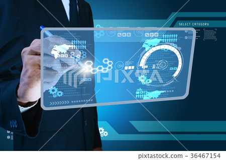 Smart hand showing futuristic technology Smart hand showing futuristic technology 36467154