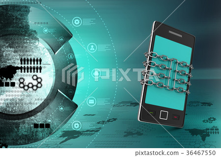 Smart phone with chain, safety concept Smart phone with chain, safety concept 36467550