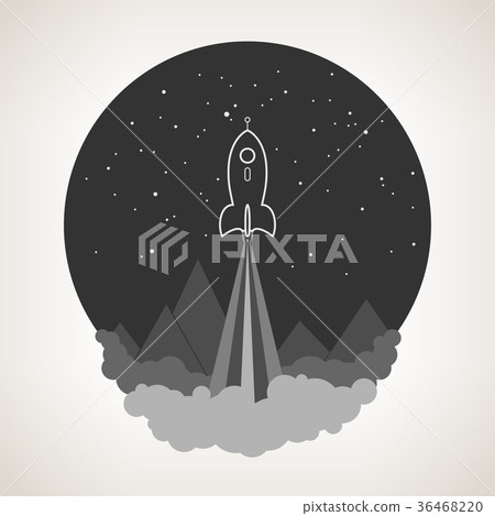 Space rocket flies into space Space rocket flies into space 36468220