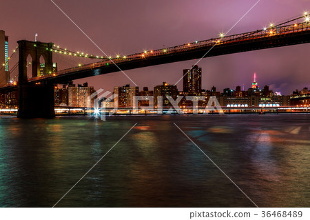 Brooklyn Bridge at dusk viewed  36468489