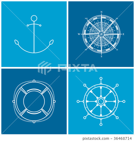 Set of maritime icons, vector illustration Set of maritime icons, vector illustration 36468714