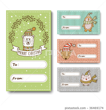 Vector set of greeting cards for Christmas 36469174