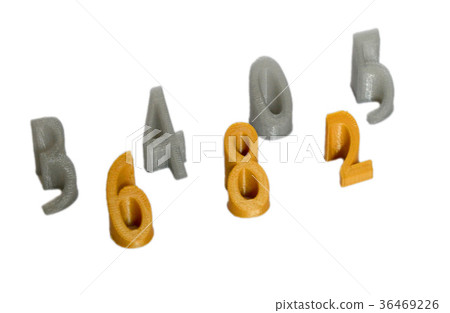 Objects printed by 3d printer Isolated on white Objects printed by 3d printer Isolated on white 36469226