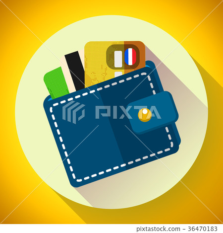 Vector Wallet and Money Icon. wallet with cards Vector Wallet and Money Icon. wallet with cards 36470183