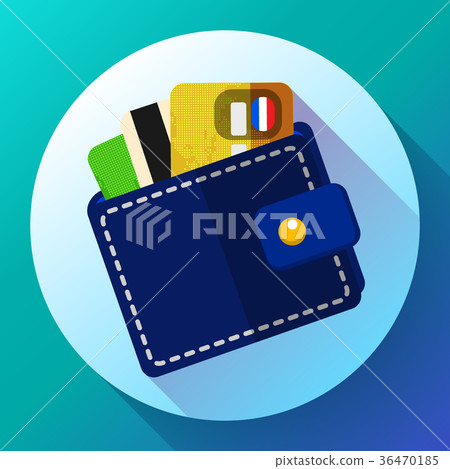 Vector Wallet and Money Icon. wallet with cards Vector Wallet and Money Icon. wallet with cards 36470185