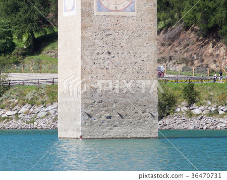 Submerged tower of reschensee church Submerged tower of reschensee church 36470731